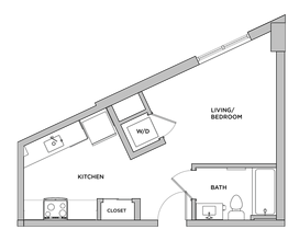 S3 - Studio Primary Bedroom Private Bathroom floor plan